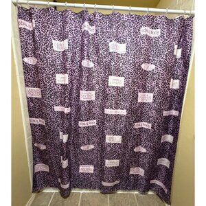 Unbranded Purple Leopard Print & Girls Theme Shower Curtain 100% Polyester 6 Ft.